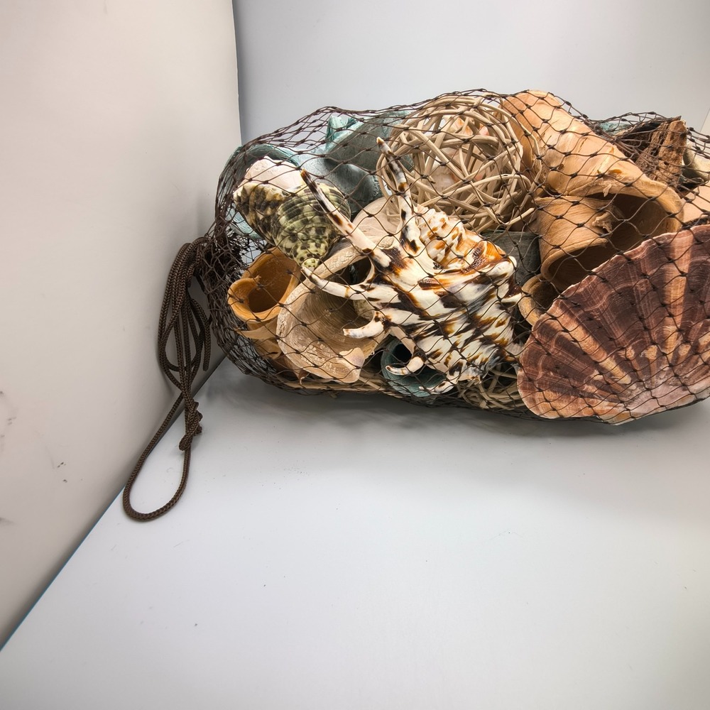 Coastal Seashell Bathroom Decor Beach Shells in Bag Nautical Home Decor - Picture 8 of 11